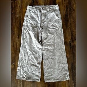 American eagle 14 short stretch flare cream jeans